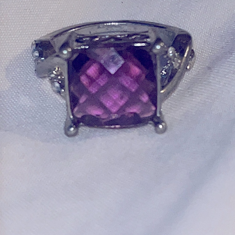 Elegant Silver and Purple Women's fashion Ring 8